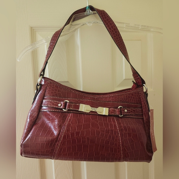 Rosetti Crocodile-Embossed Red Handbag - Picture 1 of 7